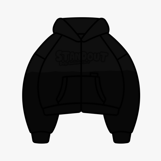 Standout 'Noir' Boxy Cropped Zip-up